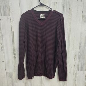 Converse Men's Striped V-Neck Sweater Size Large